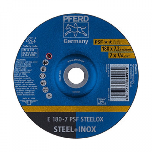 Disco de desbaste E 180 7.2 PSF Steelox