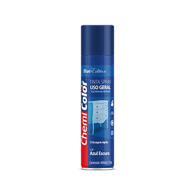 Tinta spray uso geral 400ml 250g azul escuro - Chemicolor